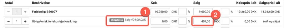 Prismodel giver valgmuligheder for inkluderet varer