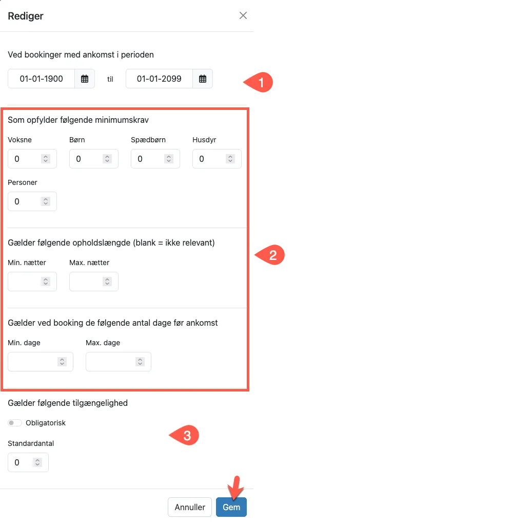 Tilføj tilgængelighed