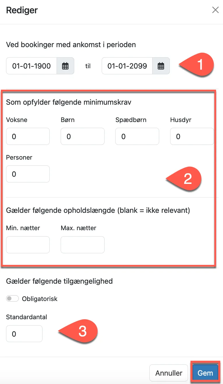 Tilføj tilgængelighed