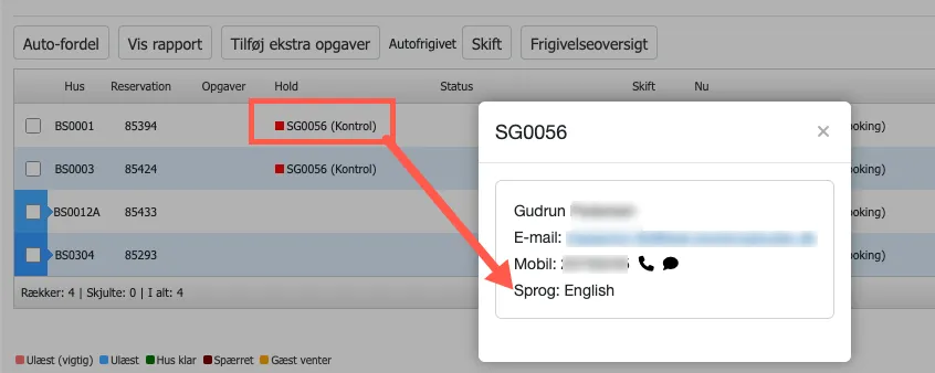 Se sprog på servicegruppen