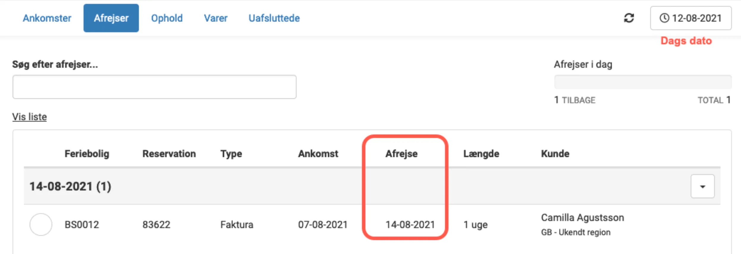 Tjekket ind, men ikke ud