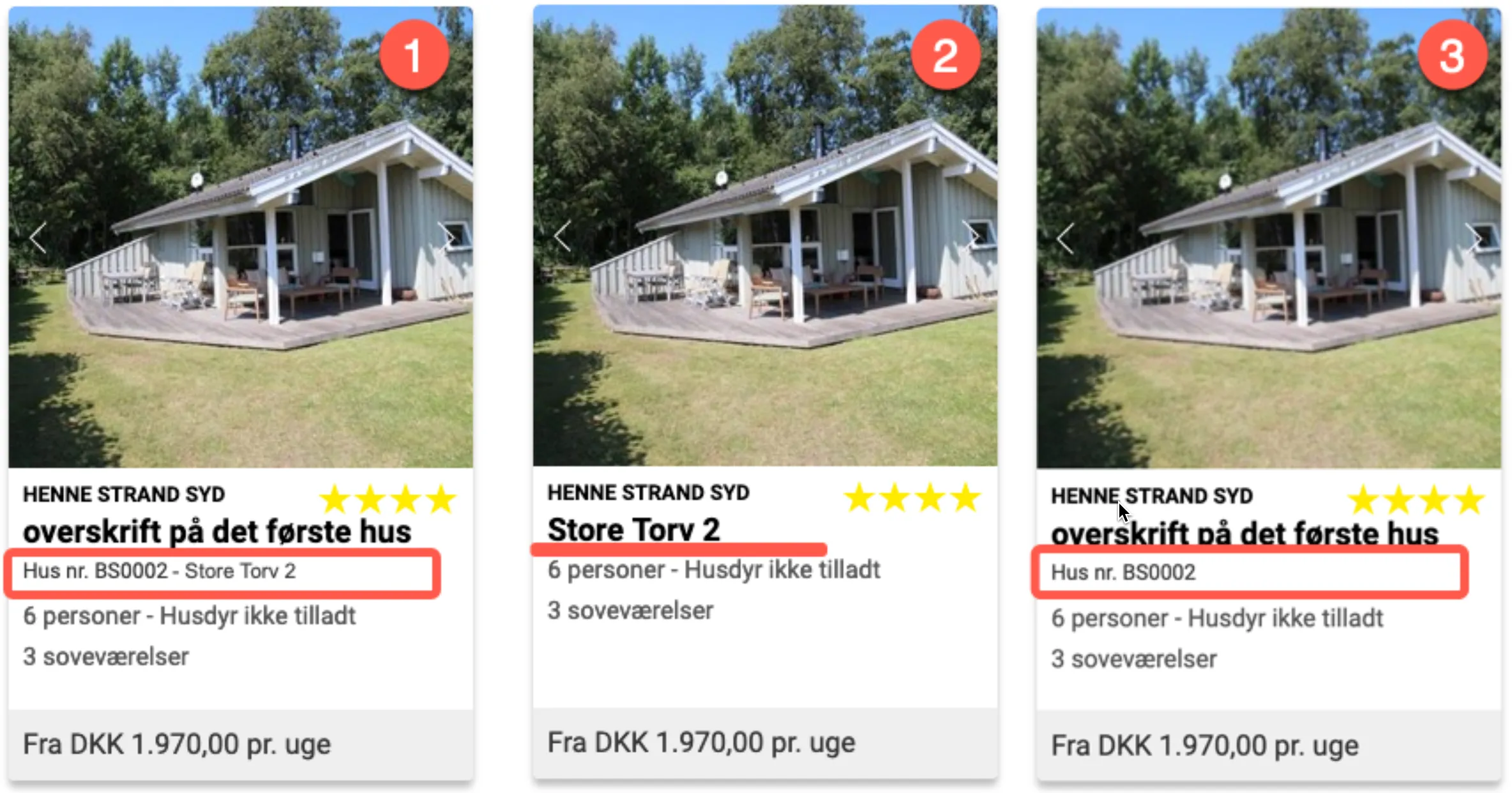 Forskellig husvisning