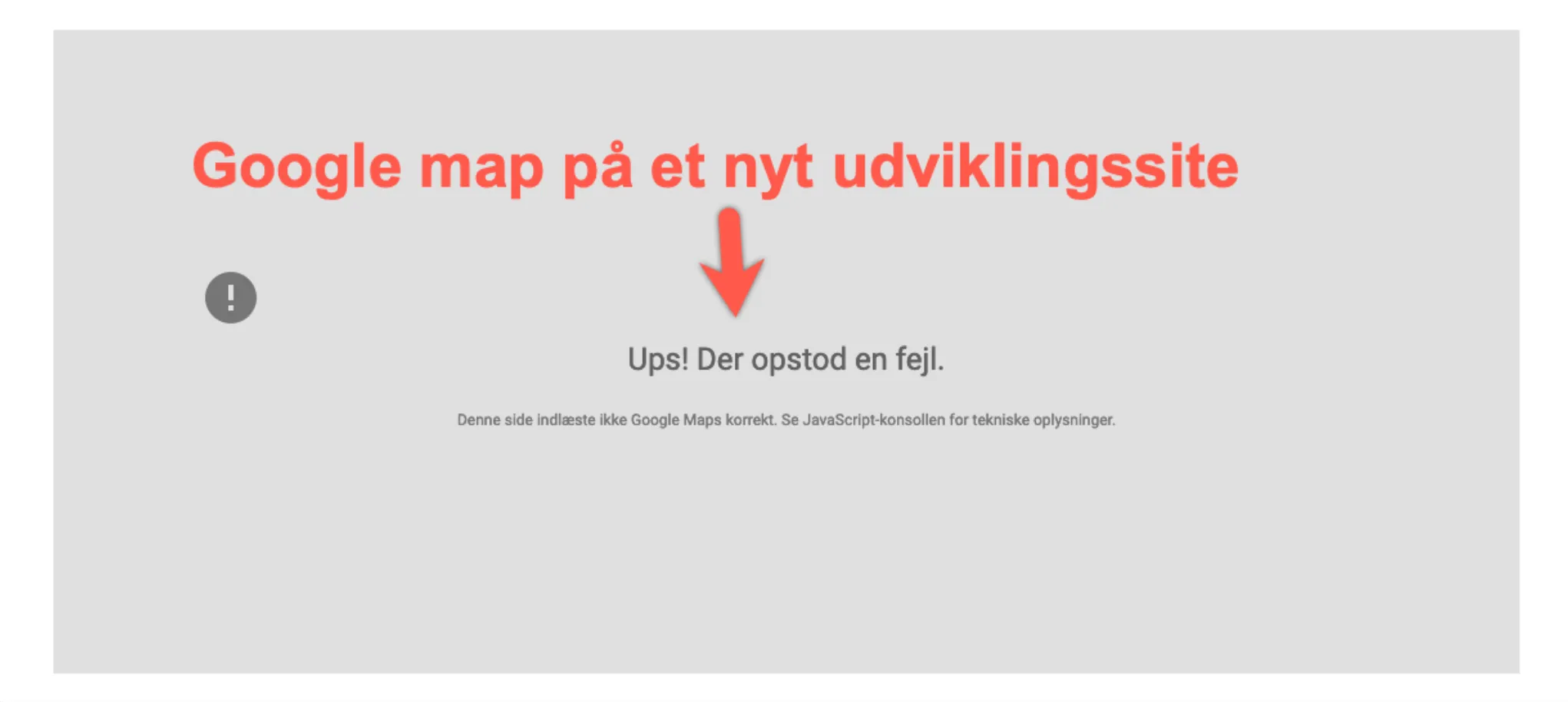 Fejl for Google Map