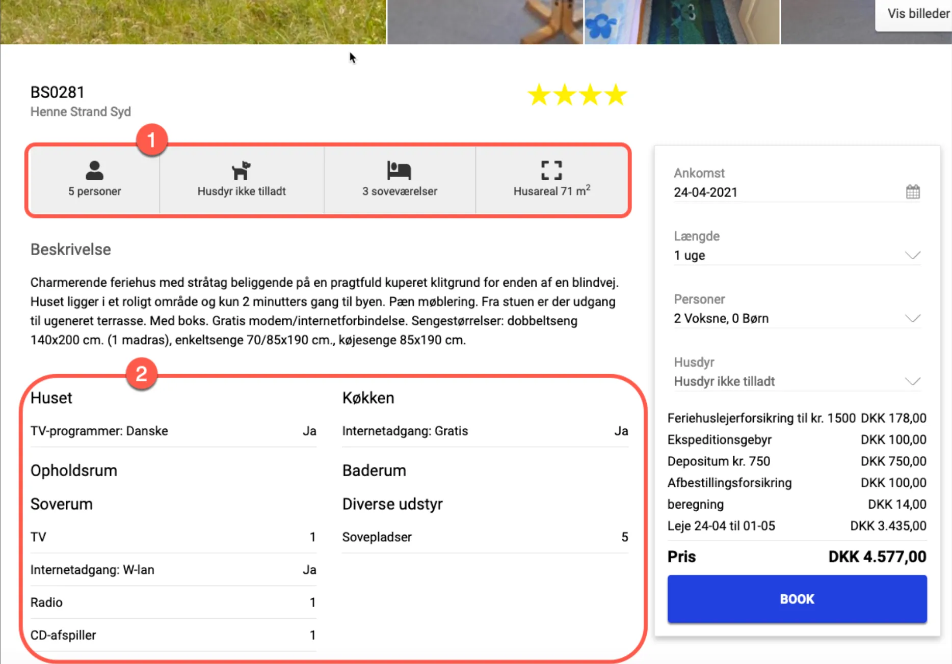 Områder med faciliteter