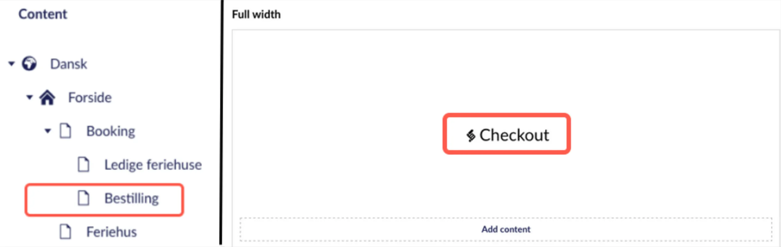Dobbeltklikke på checkout