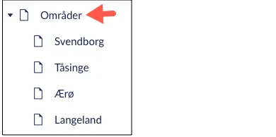 Vælg side til hovedmenuen