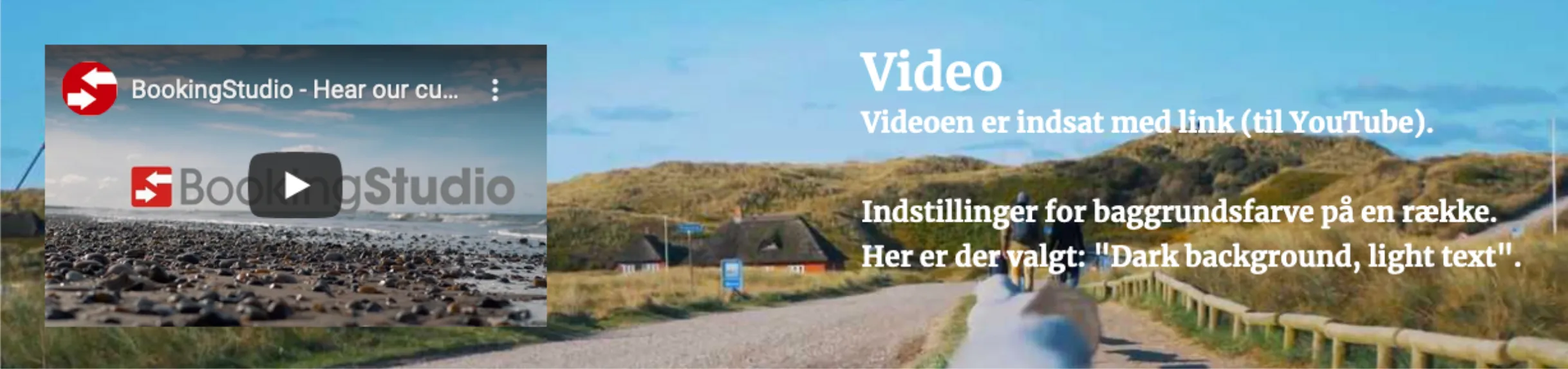 Billede i baggrund i række