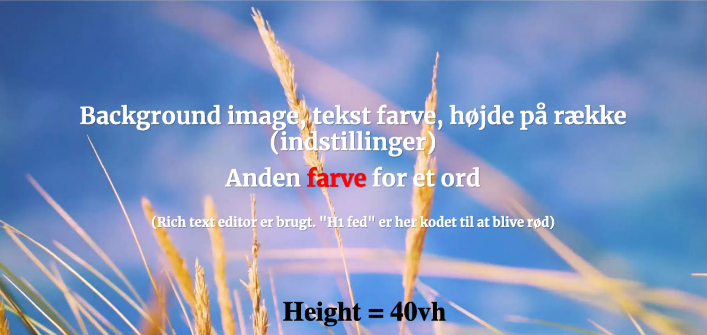 Justere højde på række