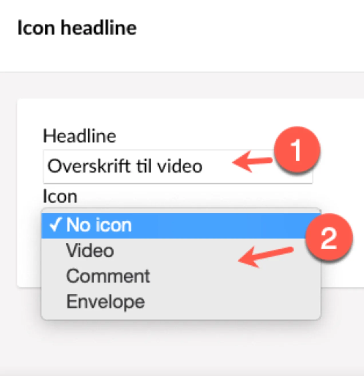 Ikon foran overskrift