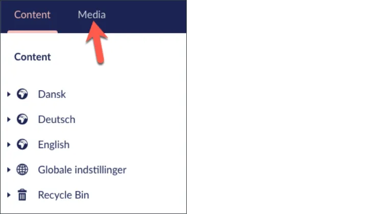 Find alle filer i Media